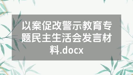以案促改警示教育专题民主生活会发言材料.docx