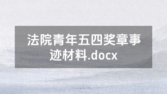 法院青年五四奖章事迹材料.docx