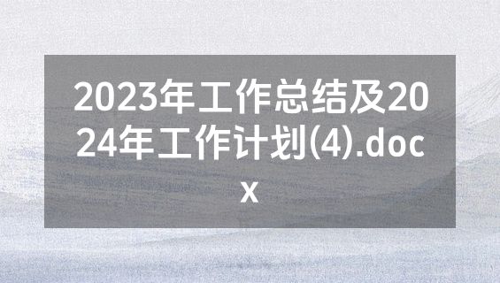 2023年工作总结及2024年工作计划(4).docx