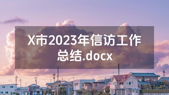 X市2023年信访工作总结.docx