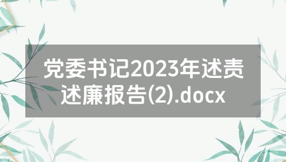 党委书记2023年述责述廉报告(2).docx