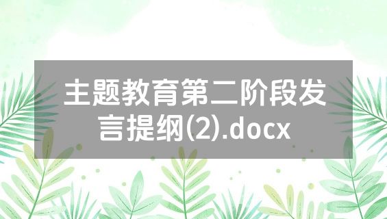 主题教育第二阶段发言提纲(2).docx