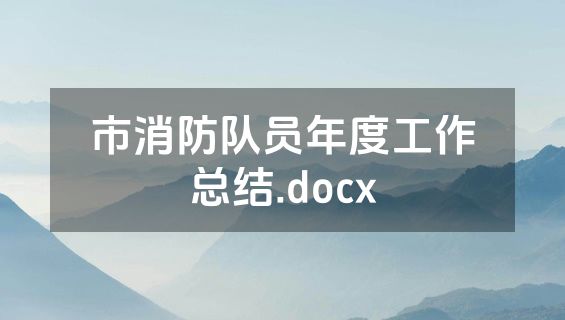市消防队员年度工作总结.docx