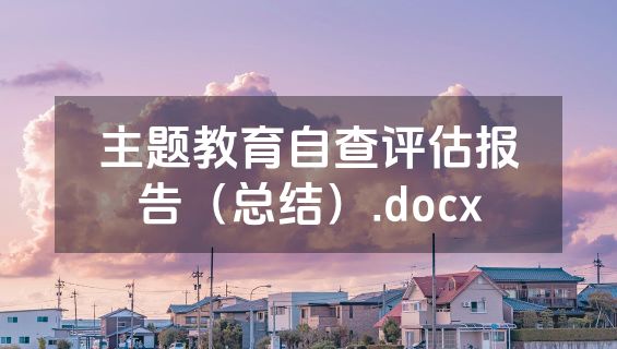 主题教育自查评估报告（总结）.docx
