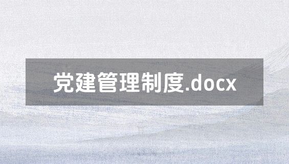 党建管理制度.docx