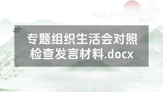 专题组织生活会对照检查发言材料.docx