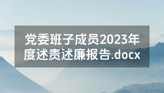 党委班子成员2023年度述责述廉报告.docx