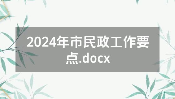 2024年市民政工作要点.docx