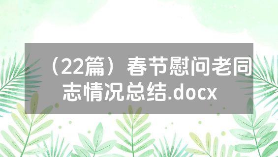 （22篇）春节慰问老同志情况总结.docx
