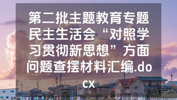 第二批主题教育专题民主生活会“对照学习贯彻新思想”方面问题查摆材料汇编.docx