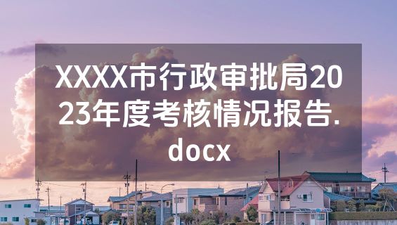 XXXX市行政审批局2023年度考核情况报告.docx