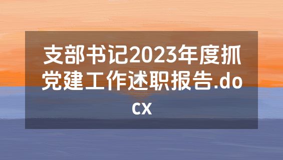 支部书记2023年度抓党建工作述职报告.docx
