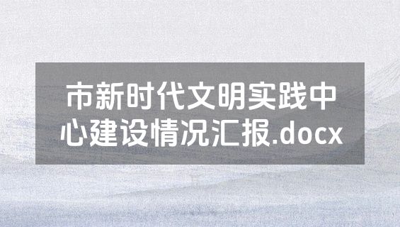 市新时代文明实践中心建设情况汇报.docx