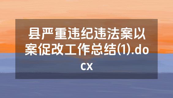 县严重违纪违法案以案促改工作总结(1).docx