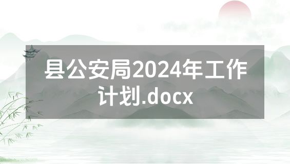 县公安局2024年工作计划.docx