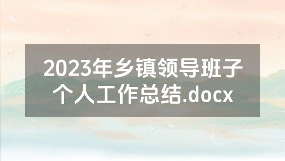 2023年乡镇领导班子个人工作总结.docx