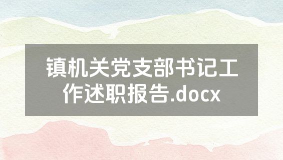 镇机关党支部书记工作述职报告.docx