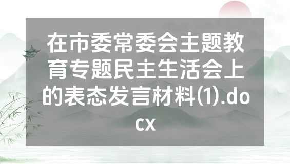 在市委常委会主题教育专题民主生活会上的表态发言材料(1).docx