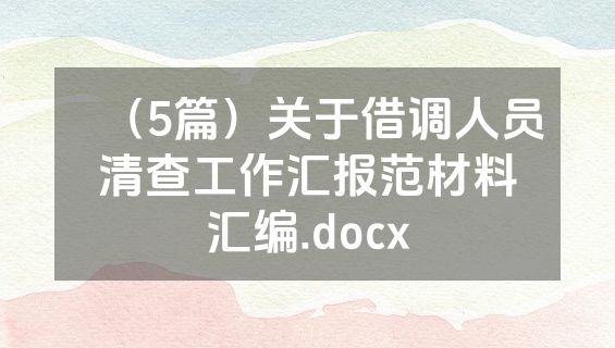 （5篇）关于借调人员清查工作汇报范材料汇编.docx