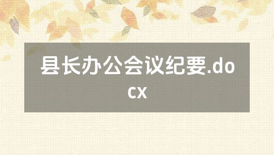 县长办公会议纪要.docx