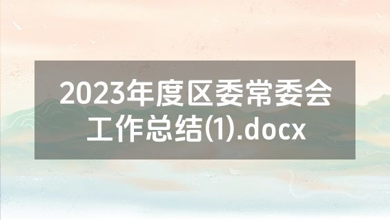 2023年度区委常委会工作总结(1).docx