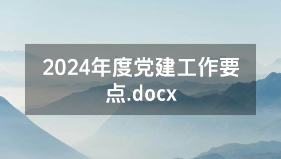 2024年度党建工作要点.docx