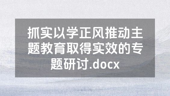 抓实以学正风推动主题教育取得实效的专题研讨.docx