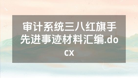 审计系统三八红旗手先进事迹材料汇编.docx