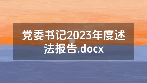 党委书记2023年度述法报告.docx