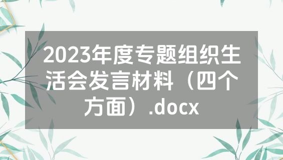 2023年度专题组织生活会发言材料（四个方面）.docx