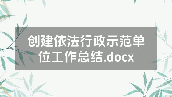 创建依法行政示范单位工作总结.docx