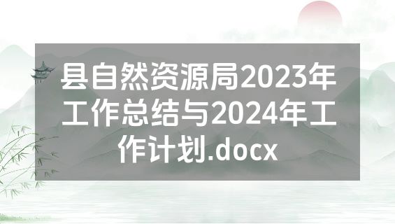 县自然资源局2023年工作总结与2024年工作计划.docx