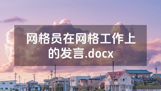 网格员在网格工作上的发言.docx