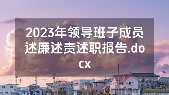 2023年领导班子成员述廉述责述职报告.docx