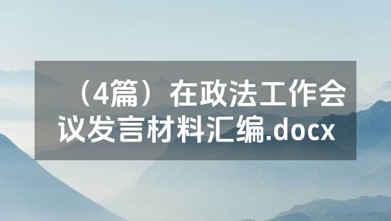 （4篇）在政法工作会议发言材料汇编.docx