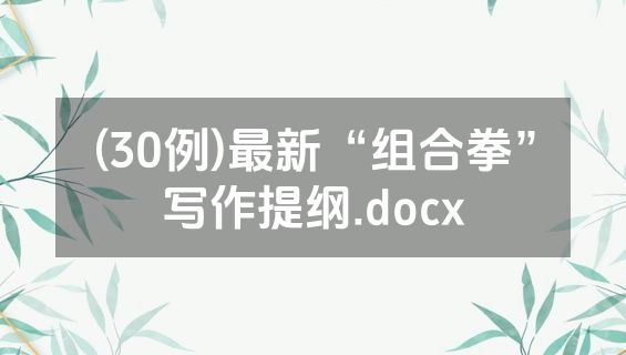 (30例)最新“组合拳”写作提纲.docx
