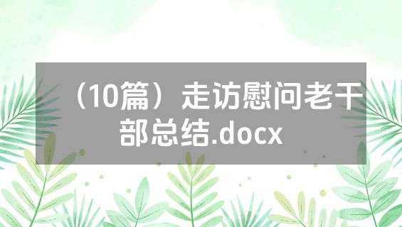 （10篇）走访慰问老干部总结.docx