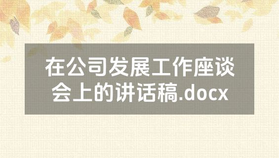 在公司发展工作座谈会上的讲话稿.docx