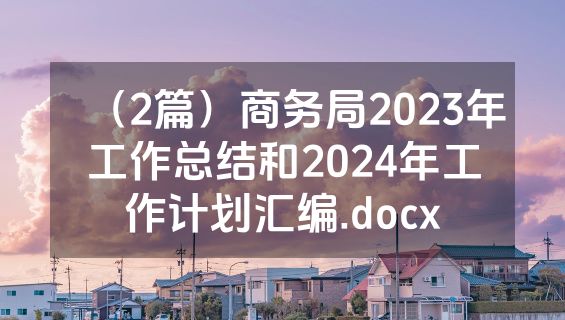 （2篇）商务局2023年工作总结和2024年工作计划汇编.docx