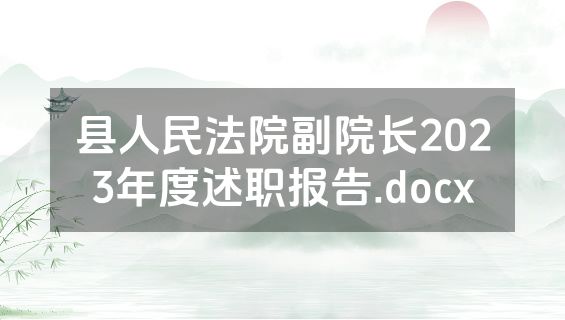县人民法院副院长2023年度述职报告.docx