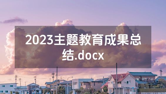 2023主题教育成果总结.docx