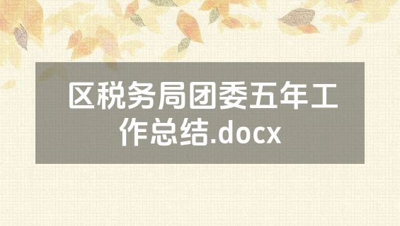 区税务局团委五年工作总结.docx