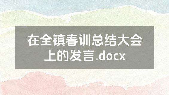 在全镇春训总结大会上的发言.docx