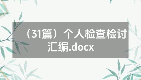（31篇）个人检查检讨汇编.docx