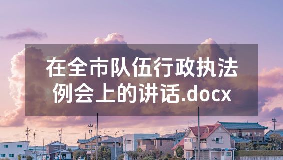 在全市队伍行政执法例会上的讲话.docx