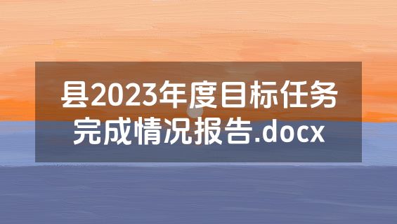 县2023年度目标任务完成情况报告.docx