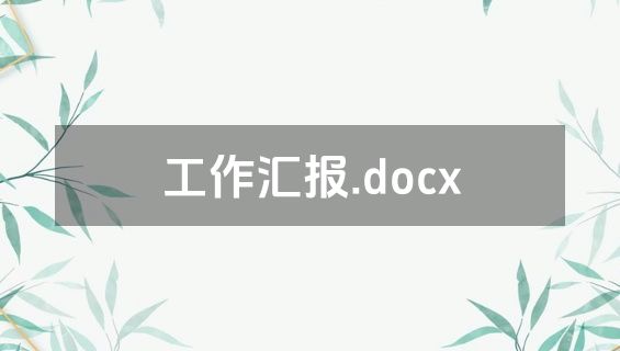 工作汇报.docx