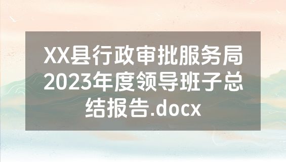 XX县行政审批服务局2023年度领导班子总结报告.docx