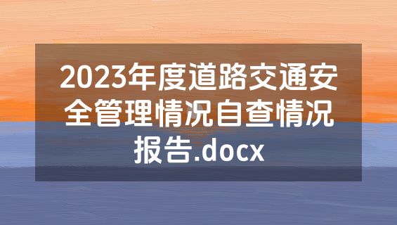 2023年度道路交通安全管理情况自查情况报告.docx