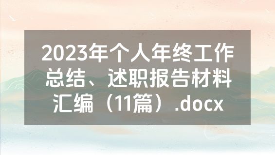 2023年个人年终工作总结、述职报告材料汇编（11篇）.docx